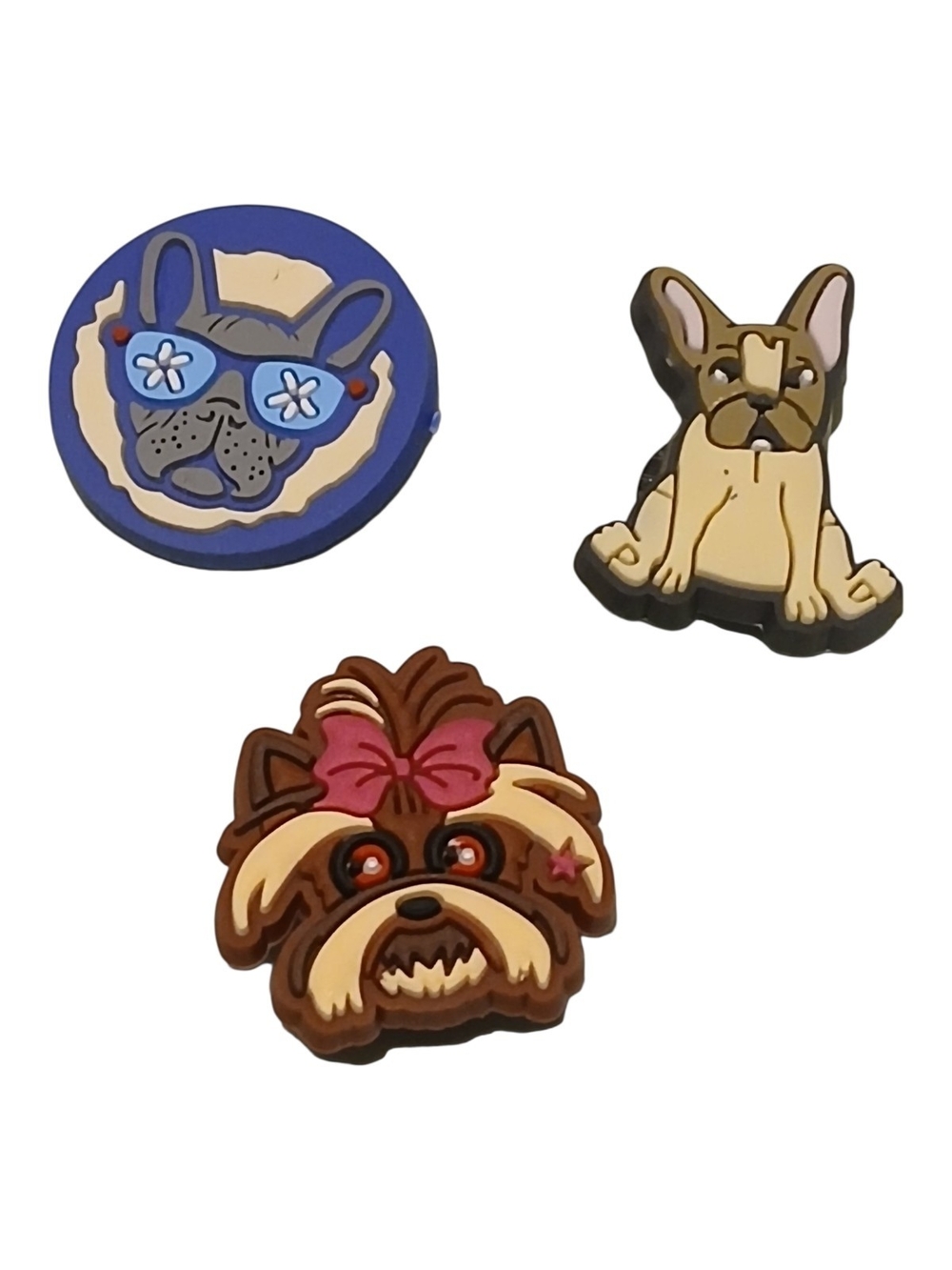 Jibbitz Dog Shoe Charms in Blue, Tan, Brown & Pink